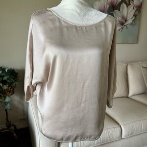 Vince Champagne Silk Pullover Blouse Tee